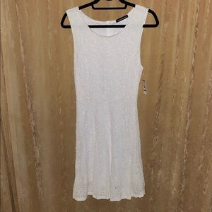 Chic White Lace Dress with built in Slip